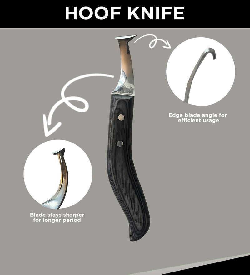 Super Sharp Hoof Knife - Hoof Knife with Wooden Handle, Horse Shoe Hoofing Made Easy with Hoof Trimming Knife with Special Colored Wooden Handle - BeesActive Australia