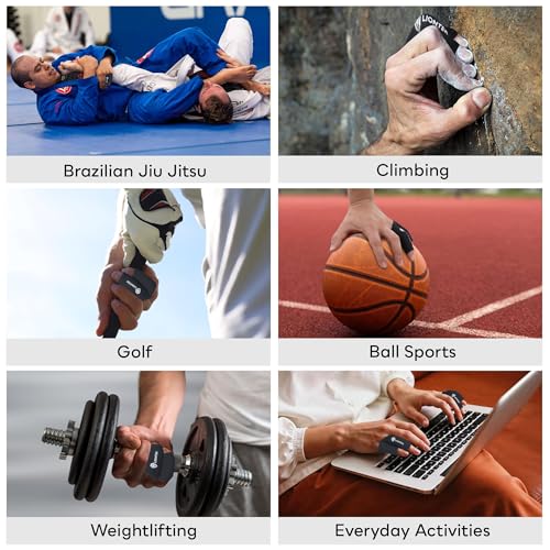 LIONTEK Pinky-Ring Flow Finger Sleeve V3 Pair — Joint Support & Compression for Activity, BJJ, Fitness, Volleyball, Basketball, and More (Large) Large