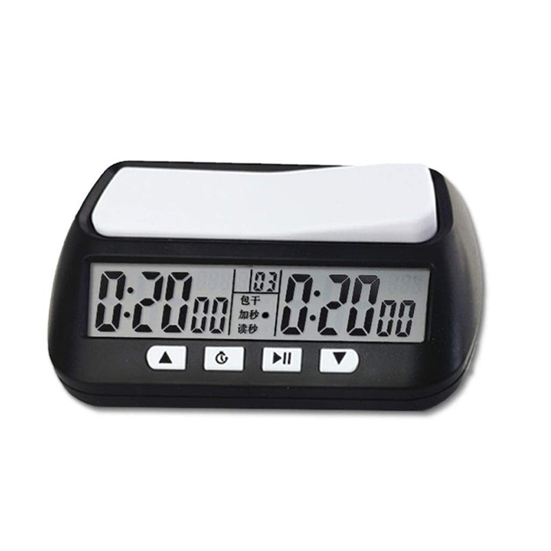 Professional Chess Clock Compact Digital Watch Count Up Down Timer Board Game Stopwatch Competition Hour Meter Black Plastic