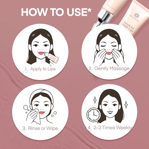 Lip Scrub for Dark Lips: Lip Lightening for Dark Lips for Dry, Uneven-Toned Lips, with Avocado Oil, Shea Butter, Vitamin C & Licorice, 0.51 fl oz