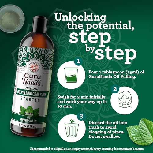 GuruNanda Whitening & Fresh Breath Bundle – Hydroxyapatite Toothpaste & Peppermint Whitening Pulling Oil for a Brighter Smile & Happier Gums