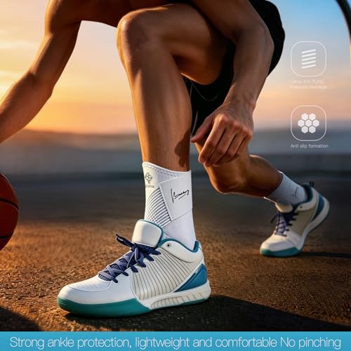 5DPro Ultra-Thin Ankle Brace for Women & Men, Compression Support Gray Large Left