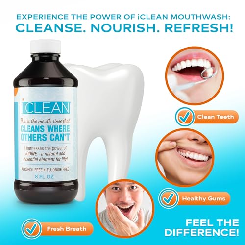 Mouthwash - Fluoride & Alcohol-Free Rinse | Harness the Power of Iodine | Molecular Iodine Mouth Rinse for Clean Oral Care | Gargle for Bad Breath & Oral Wellness | Cleans Where Others Can't 1