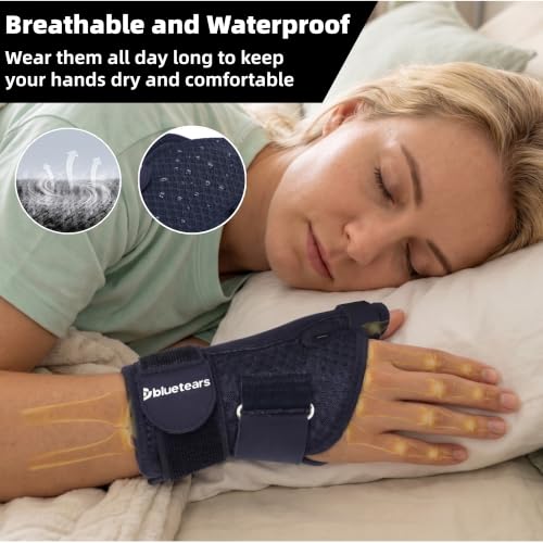 bluetears Thumb Brace Support, Breathable Thumb Spica Splint Stabilizer L/XL（Fit both Hand)