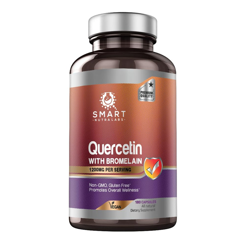 Smart Nutra Labs Quercetin with Bromelain- 180 Count, 1200mg Serving- Supports Immune Health & Energy- Vegan Friendly, Non-GMO, Gluten Free - BeesActive Australia
