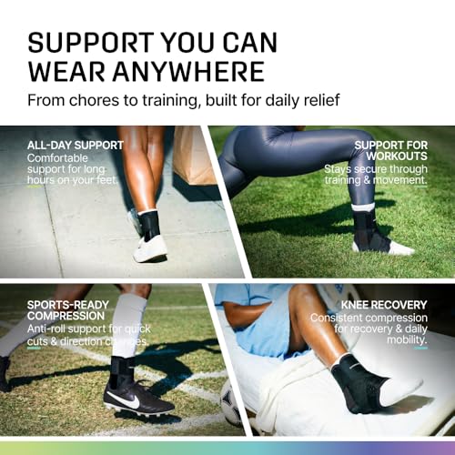 MODVEL Slim Lace Up Ankle Brace, Adjustable Ankle Braces for Men, Ankle Brace for Women, Ankle Support for Women – Figure 8 Ankle Brace Strapping with Soft Pads for Sprained Joint Stability Ankle Wrap Black - Size 3 (Medium)