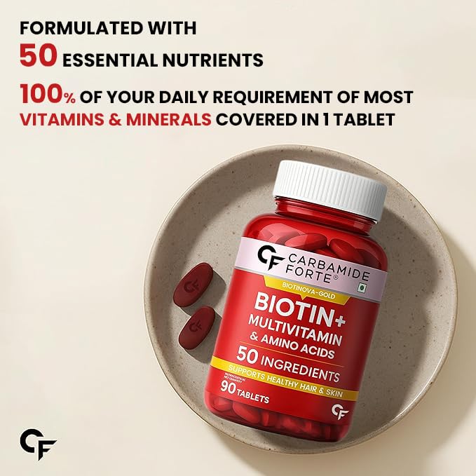 Biotin Supplement with 50 Multivitamins for All | 90 Tablets by Novus Life Sciences Pvt. Ltd