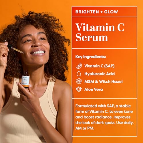 TruSkin Face Serum Duo - Vitamin C Serum & Retinol Serum for Face - AM & PM Anti Aging Skincare Routine - Brightening & Smoothing Facial Serums, 1 fl oz Each