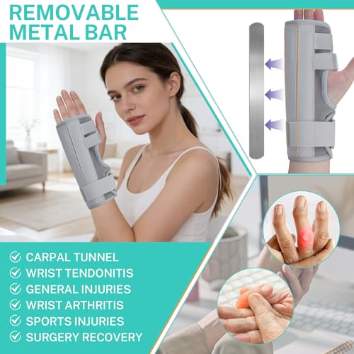 Multi Finger Support Hand Brace, Adjustable Splint for Index Middle Ring Pinky, Universal Stabilizer for Multiple Fingers, Reversible Left or Right Hand