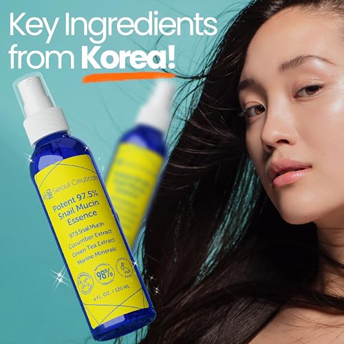 SeoulCeuticals Korean Face Mist 97.5% Snail Mucin Essence 4oz 4 Fl Oz (Pack of 1)