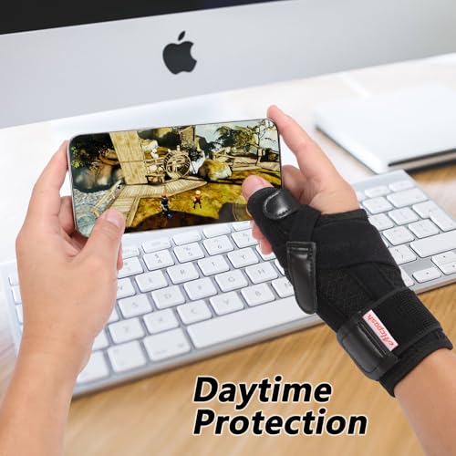 Thumb Brace Right Hand or Left Hand for Arthritis Pain and Support Black M