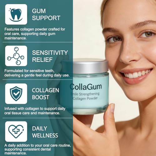 Hydroxyapatite Toothpaste Care Powder Protect Gum for Teeth, Collagen Tooth Powder, Collagen Toothpaste Care Powder Protect Gum, Natural Oral Care Formula, Fluoride-Free, (50g)