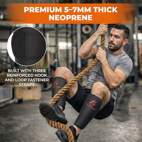 Deadlift Shin Guards & Calf Support Brace, 5mm CrossFit 2 Pack - Men, Women 5MM (Thick)