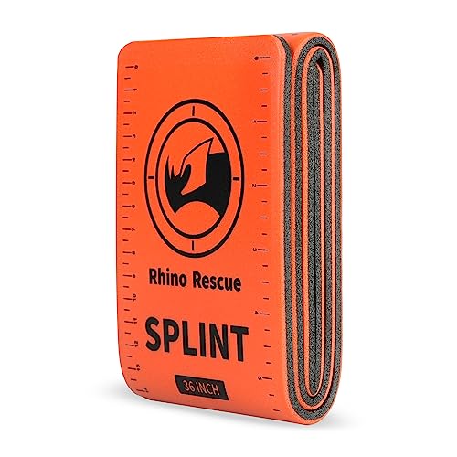 RHINO RESCUE Bundle- Non-Vented Chest Seal, IFAK Emergency Trauma Dressing+First Aid Splint 36" X 4.3" Orange-Gray