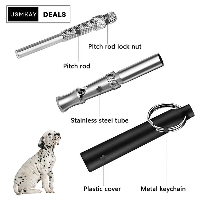 2 Pack dog whistle, dog training whistle, Adjustable Ultrasonic Silent Dog Whistle, Dog Whistle to Stop Barking Neighbors Dog, Professional Recall Dog Training Whistles. (Black and White with lanyard) - BeesActive Australia