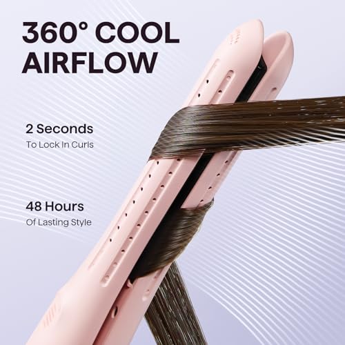 Wavytalk Cool Curl Pencil 0.65" Airflow Curling Iron for Short Hair & Pixie Pink