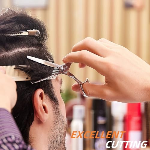 High-end Professional Hair Scissors Thinning Shears Barber Hair Cutting Teeth Shears Hairdressing Texturizing Scissor 6 Inch Stainless Steel Alloy For Women Men Kids Salon Hairdresser & Home