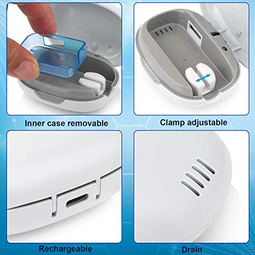 NewWay Mini Toothbrush Cover Rechargeable Travel Toothbrush Case with Holder for Houshold and Traving or Business Trip White
