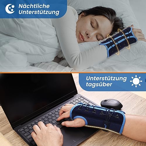 Quick Wrap Wrist Brace for Carpal Tunnel Syndrome, Night Sleep Support, Hand Splint for Arthritis Pain, Sprain, Sports Injuries (Left-Small,5-6 inch) Left hand S