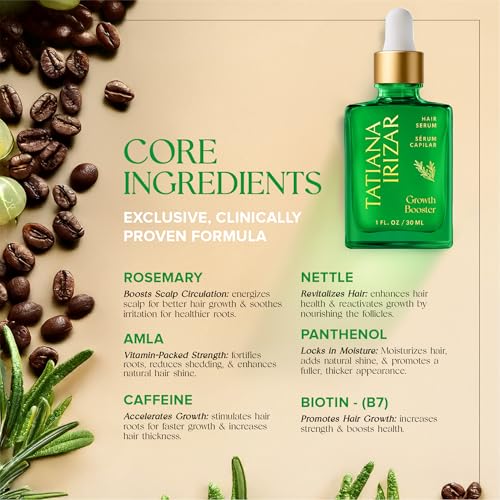 Hair Growth Serum Women Made in USA - Scalp Serum For Hair Growth Non-Greasy Biotin Rosemary, Amla & Caffeine Hair Loss - 1 Fl.Oz Residue-Free Gotero Anticaida y Crecimiento - Hair Regrowth Treatments Growth Booster 1 Count (Pack of 1)