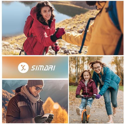 SIMARI Winter Gloves for Women Men - Cold Weather Thermal Touch Screen Ski Snow Glove Liners, Non-Slip Palm & Warm Fleece Lined, for Running Cycling Driving Hiking Walking Sports Outdoor Texting Work Grey X-Large
