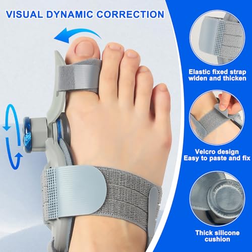 Bunion Corrector for Women & Men ,Adjustable Bunion Splint for Big Toe,1PCS Gray Single