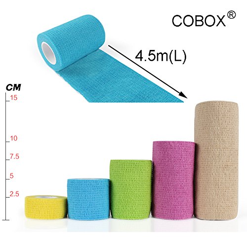 Adhesive Bandage/Self-Adhesive Bandage for Pets, 6 Rolls x 10cm x 4.5m, 10-450cm, Sky Blue - BeesActive Australia
