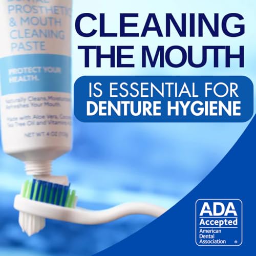 Dr. B Dental Solutions Cleanadent Denture and Gum Toothpaste, ADA Accepted All-Natural Denture Toothpaste for Adults - Removes Odors, Stains and Adhesives - 4 oz (2 Pack) 4 Fl Oz (Pack of 2)