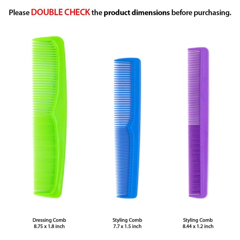 12 Pcs Hair Comb Set Plastic Large Size Bulk Cutting Grooming Easy Detangle Accessory Kit (Dressing 8.75 inch - Assorted) Dressing 8.75 inch - Assorted - BeesActive Australia