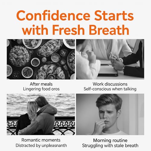 Smart Electric Oral Spray, Portable Electric Breath Spray & Rechargeable Mouth Spray with 4 Pods (2 Flavors: Lychee & Cucumber), Instant Fresh Breath in 3s, Alcohol& Sugar Free (Blue) Blue