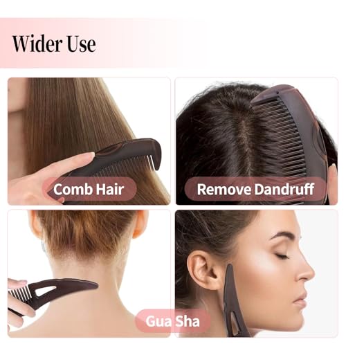 Dandruff Comb, Stainless Steel Fine Tooth Lice/Flea Comb, Psoriasis Comb, Scalp Oil Buildup Removal Wide Hollow Tooth Button Hairbrush for Scalp Massage Care for Man Women and Kids