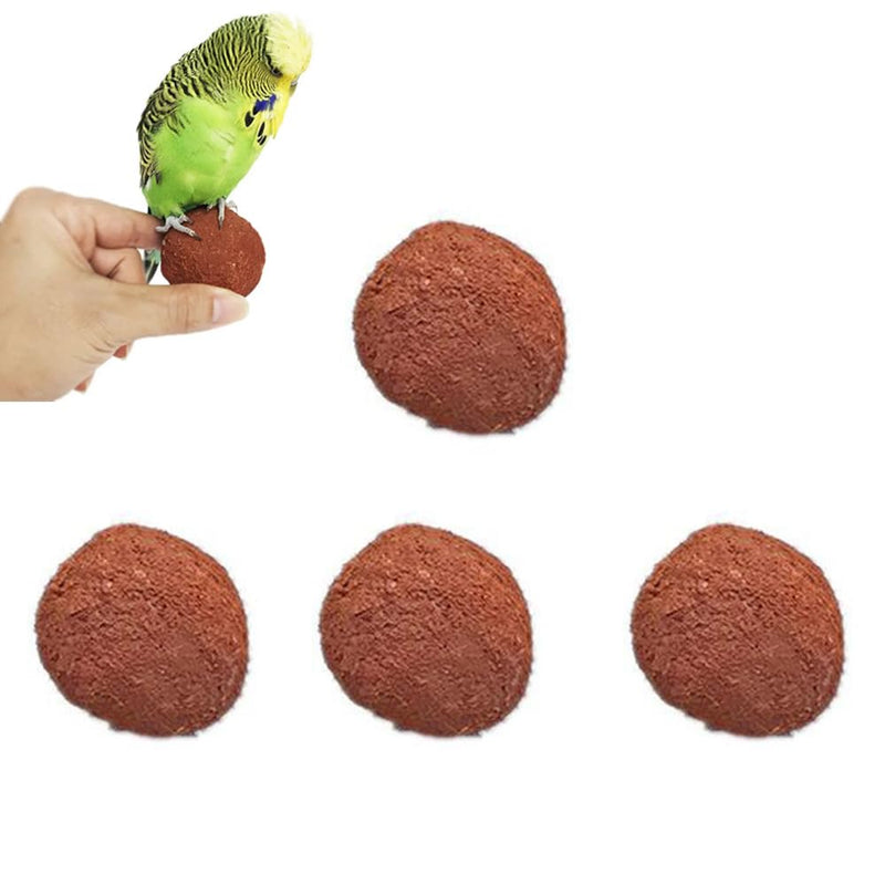 4 Pack Bird Mineral Block Natural Formula Clay Ball Bird Beak Grinding Stone Rock Blocks Calcium Supplement Parrot Chewing Toys for Parakeets Quaker Senegal Conure Budgies Cockatiel Greys