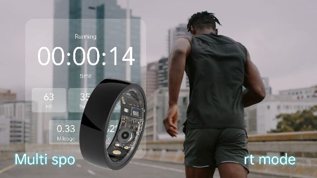 Smart Health Ring,Fitness Rings Tracker with Blood Pressure Monitor Heart Rate Blood Oxygen Sleep Monitor IP68 Waterproof Step Counter Calorie Tracker Health Rings for Women Men Android iOS Phones Black 7