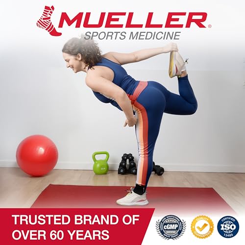 MUELLER Sports Medicine Adjustable Ankle Brace for Men and Women, Ankle Stabilizer for Compression and Pain Relief Support, Ideal for Sprains, Strains, Arthritis, Black, One Size 1 Count (Pack of 1)