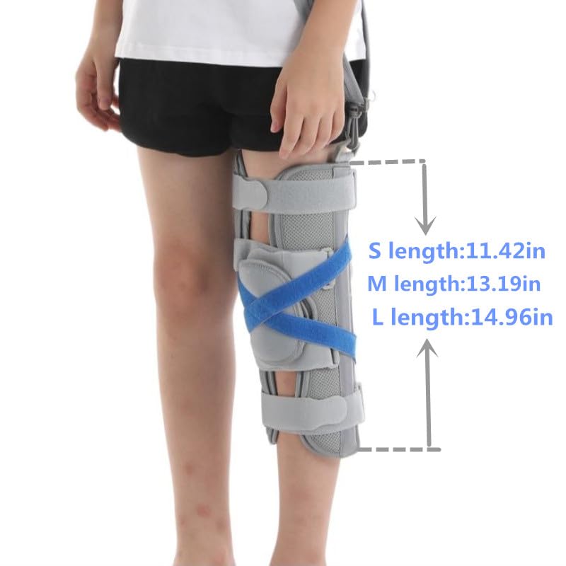 Kids Knee Leg Immobilizer Pediatric Knee Brace Support Child Knee Fixed Splint Leg Fracture Splint Leg Immobilizer/Knee Splint/Knee Brace (M M) Medium(Medium)