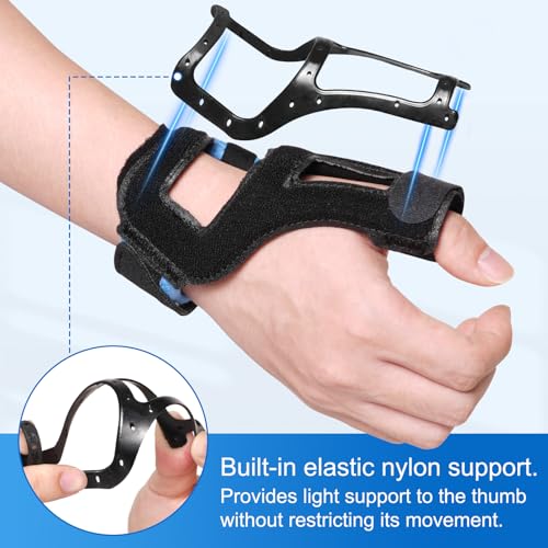 Velpeau Breathable Thumb Brace for Arthritis Pain and Support, Ideal for De Quervain's Tenosynovitis, Tendonitis, Sprained, Osteoarthritis, Trigger Thumb Spica Splint Stabilizer Right or Left Hands(M) Medium Black