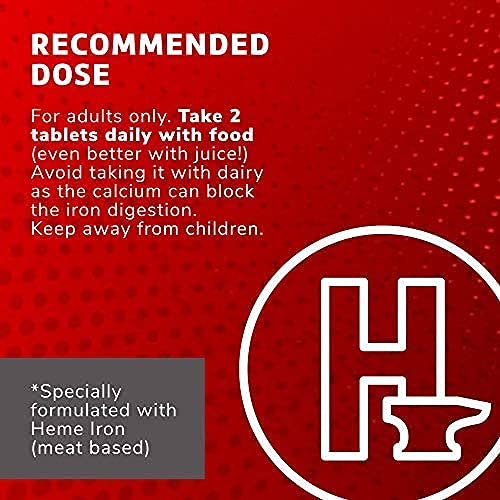 Globulo Rojo Iron Supplement - Dietary Supplement Pills with High Potency Iron & B Vitamins, 60 Tablets 60 Count (Pack of 1)