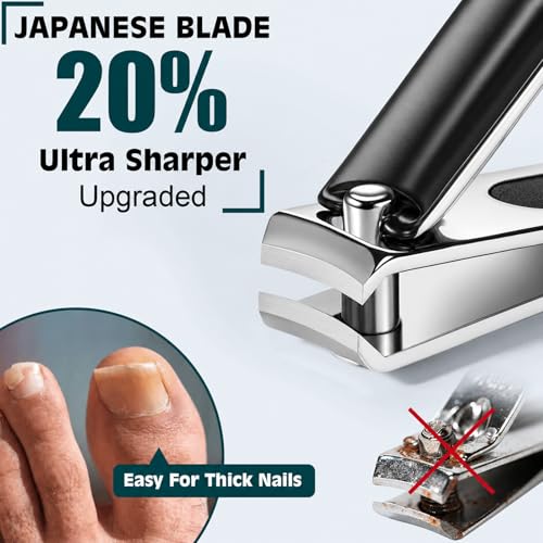Nail Clippers Set, Fingernail and Toenail Clipper Cutters Kit 3Pack - Black