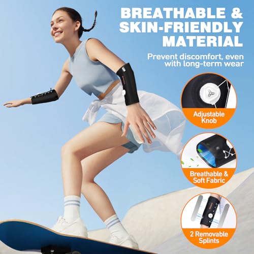 Elbow Brace with 2 Removable Metal Splints, Adjustable Knob Tennis Elbow Support for Tendonitis, Cubital Tunnel Syndrome Brace,KTQUICK Ulnar Nerve Entrapment Brace, Pain Relief,Fits Men&Women Right(M) Medium