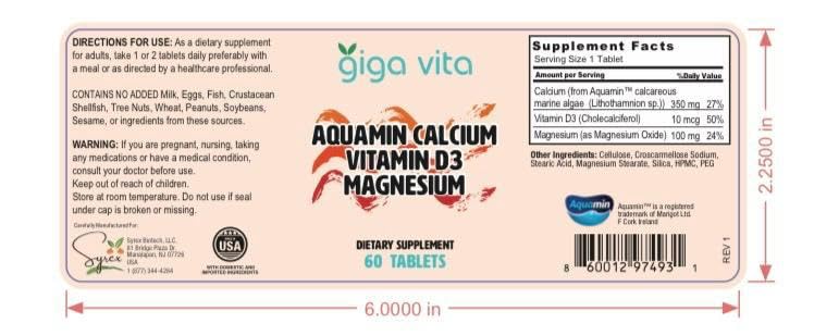 Zinc with Calcium and Magnesium Essential Minerals for Everyday Wellness, 15mg Zinc with 400mg Calcium and 100mg Magnesium 60 Tablets
