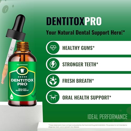 Dentitox Pro Drops for Healthy Teeth and Gums, Dentitox Supplement Advanced Formula Drops - All Natural Blend to Support Fresh Breath, Denti Tox Oral Health, Den Titox Pure Droppers Reviews (1 Pack)