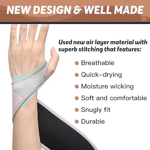 INDEEMAX Copper Carpal Tunnel Wrist Brace 2 Pack, Support for Pain Relief Pink