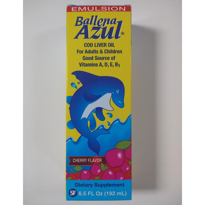 Ballena Azul Aceite de Hígado de Bacalao para Adultos y Niños, COD Liver Oil for Adults and Children, Good Source of Vitamins A,D,E, B1, Dietary Supplement, Omega 3