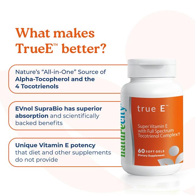NatureCity True-E Full Spectrum Tocotrienols Vitamin E & Natural Alpha Tocopherol Supplement | Sustainable Tocotrienols from Evnol Suprabio | Non-GMO Vitamin E Complex | 120 Soft gels 2