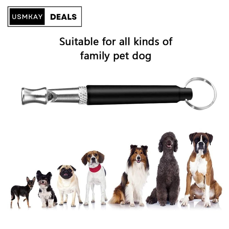 2 Pack dog whistle, dog training whistle, Adjustable Ultrasonic Silent Dog Whistle, Dog Whistle to Stop Barking Neighbors Dog, Professional Recall Dog Training Whistles. (Black and White with lanyard) - BeesActive Australia