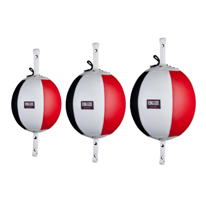 Ringside Leather Boxing Double End Bag Red/White/Black 5 inchs - BeesActive Australia
