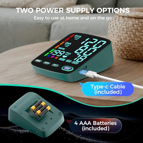 Blood Pressure Monitor,2 Upper Arm Large Blood Pressure Cuffs,3 X199 Memory