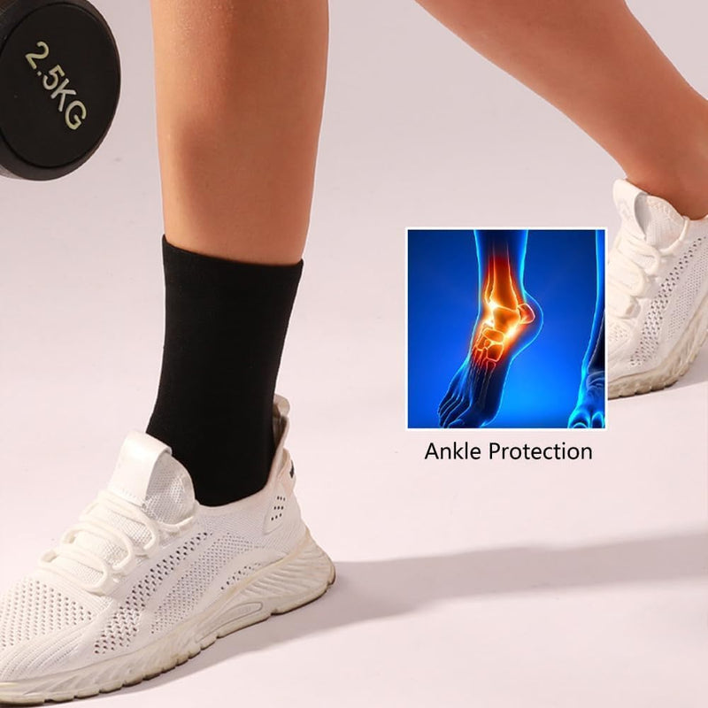 WrtmyR 2 Pack Ankle Brace Compression Sleeve, Ankle Wrap & Ankle Support for Women & Men, Ankle Compression Sock for Sprain, Swelling, Plantar Fasciitis, Tobillera (M Black) Medium (2 PACK) - BeesActive Australia