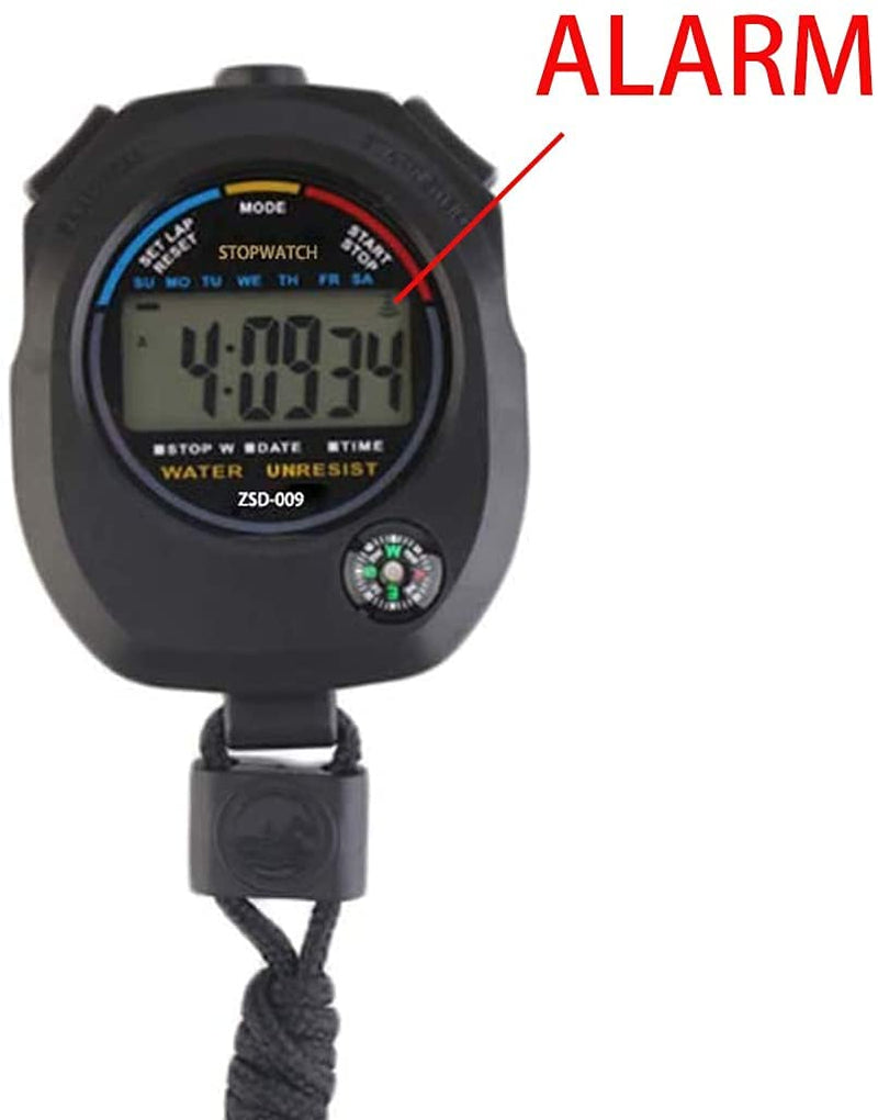 Multi-Function Electronic Digital Sport Stopwatch Timer, Large Display with Date Time and Alarm Function,Suitable for Sports Coaches Fitness Coaches and Referees (5pack) 5pack - BeesActive Australia