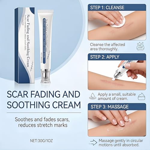 Scar Soothing Cream, Scar Removal Cream, Smoothing Cream for Scars, Gentle Care for Sensitive Skin, Helps Improve Appearance of Scars, Reduces Redness, For Skin Recover Smooth (2pcs-30g)